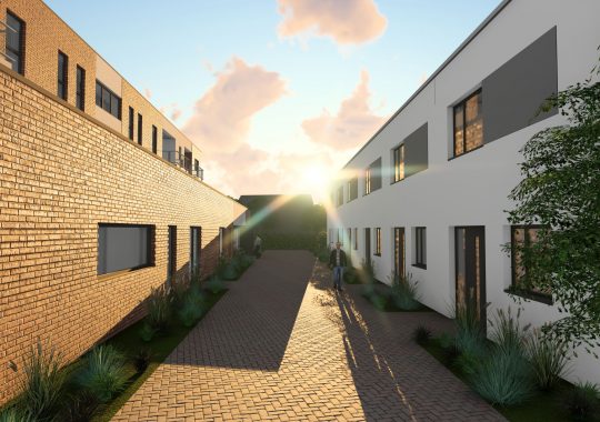 Neubau Wohnhaus mit 16 WE und Gewerbeeinheit im Erdgeschoss & 6 Reihenhäusern